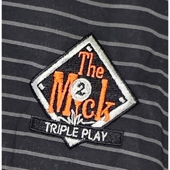 Ashworth Mens EZ-Tec2 Black & Gray Stripe Golf Polo Triple Play Logo, Size L - Picture 7 of 7